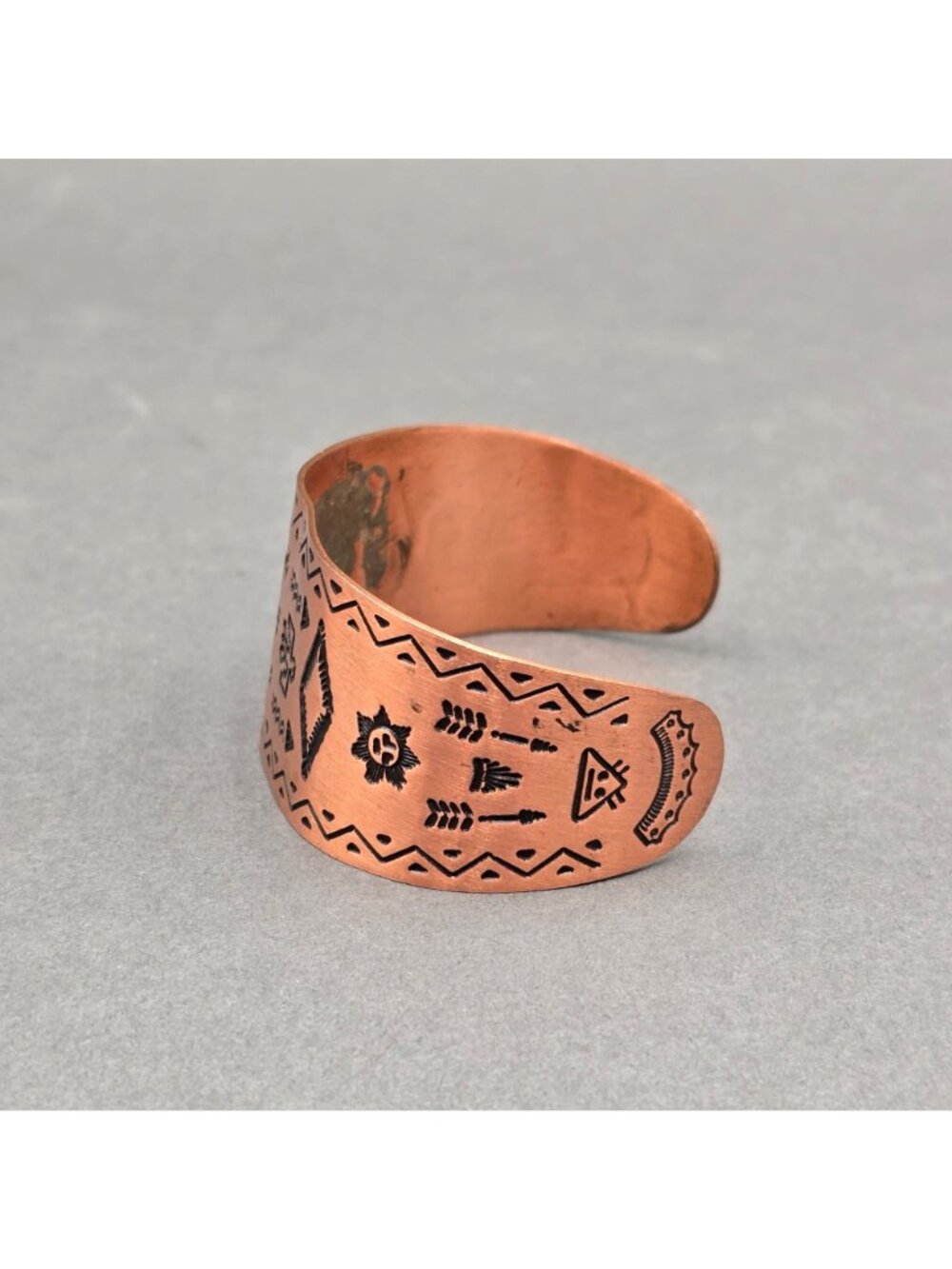 VTG Wheeler Copper Storyteller Cuff Bracelet 7" Fred Harvey Era Style Southwest - Picture 2 of 9